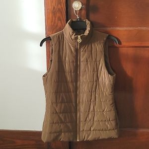 Metallic Brown Michael Kors sleeveless puffer